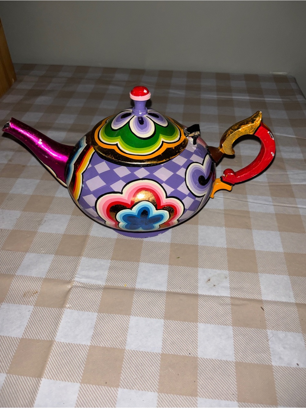 Source Unknown Multicolor Teapot Accent